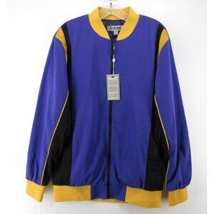 Stacy Adams Jacket Medium Purple Track Coat Mesh Warm Up Full Zip NWT